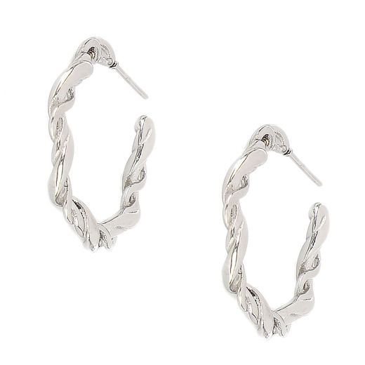 Stainless steel earrings with twirl design