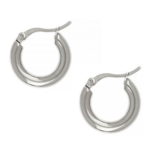 Stainless steel earrings with thick hoop design