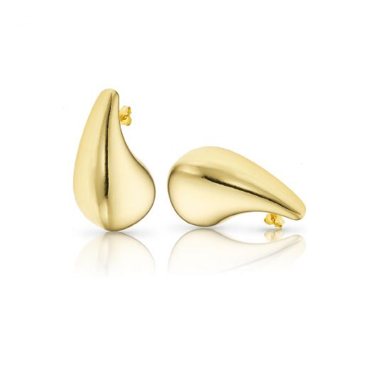 Earrings made of stainless steel gold plated in the shape of a bubble