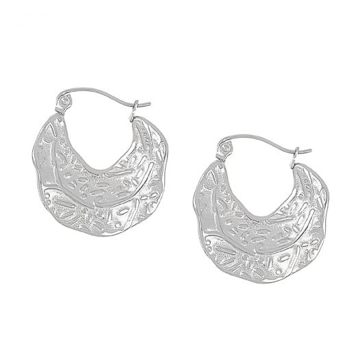 Carved stainless steel earrings