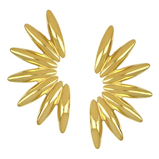 Εarrings made of stainless steel gold plated with spokes
