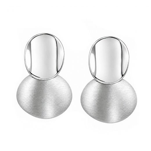 Stainless steel earrings with a double-circle design