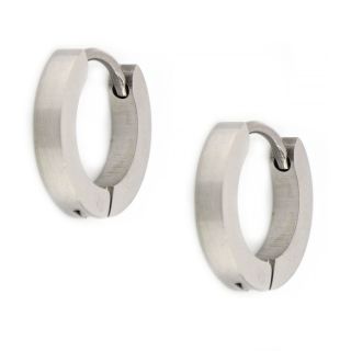 Hoop earrings made of stainless steel in silver color 2,5 mm thick. Hoop earrings made of stainless steel in silver color 2,5 mm thick.