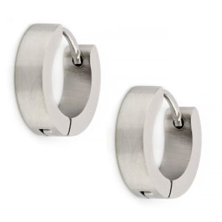 Hoop earrings made of stainless steel in silver color 4 mm thick. Hoop earrings made of stainless steel in silver color 4 mm thick.