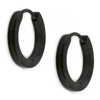 Hoop earrings made of stainless steel in black color 2 mm thickness and 15 mm diameter. Hoop earrings made of stainless steel in black color 2 mm thickness and 15 mm diameter.