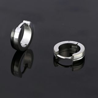 Two-tone hoop earrings made of stainless steel 4 mm thick. - 