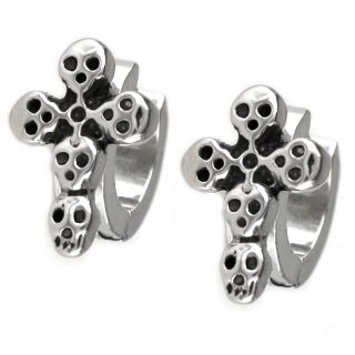 Men's stainless steel earrings 4 mm with skulls Men's stainless steel earrings 4 mm with skulls