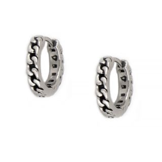 Unisex hoops made of stainless steel with chain design 4mm thick Unisex hoops made of stainless steel with chain design 4mm thick