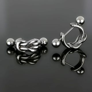 Unisex stainless steel earrings with nautical knot - 