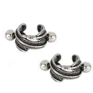 Unisex stainless steel earrings with embossed leaf Unisex stainless steel earrings with embossed leaf