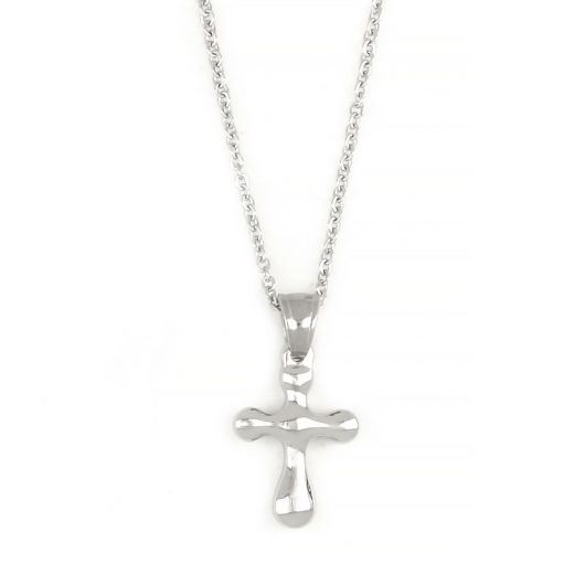 Necklace made of stainless steel with a small cross.