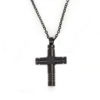 Cross made of stainless steel with round edges and chain. Cross made of stainless steel with round edges and chain.