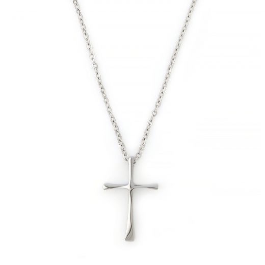 Cross made of stainless steel tiny with chain.