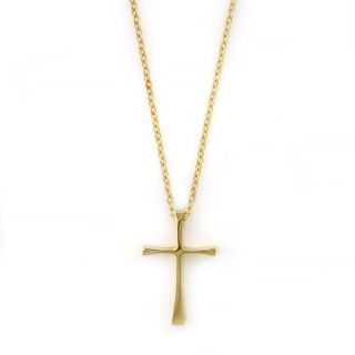 Unisex σταυρός ατσάλινος επίχρυσος με αλυσίδα Unisex σταυρός ατσάλινος επίχρυσος με αλυσίδα