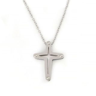 Double cross made of stainless steel with chain. Double cross made of stainless steel with chain.