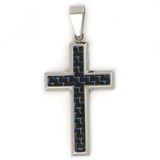 Cross made of stainless steel with blue carbon fiber. Cross made of stainless steel with blue carbon fiber.