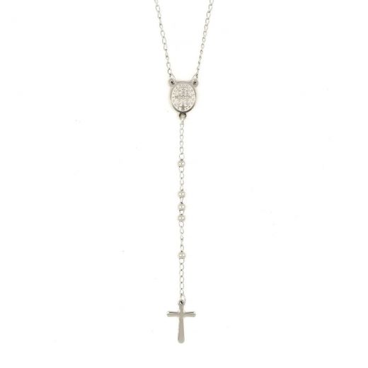 Rosary made of stainless steel with discreet little cross