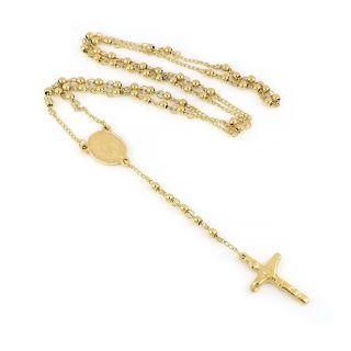 Rosary made of stainless steel in gold plated color - 