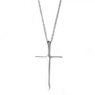 Unisex stainless steel thin elongated cross and chain Unisex stainless steel thin elongated cross and chain