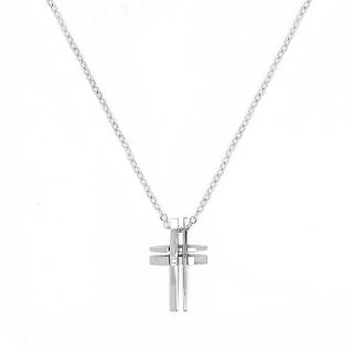 Unisex steel cross with zircons with chain Unisex steel cross with zircons with chain