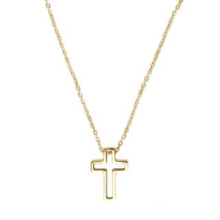 Men's stainless steel gold plated cross and chain Men's stainless steel gold plated cross and chain
