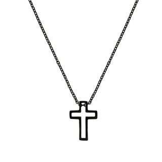 Men's stainless steel black cross and chain Men's stainless steel black cross and chain
