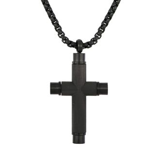 Cross made of stainless steel with round edges and chain. Cross made of stainless steel with round edges and chain.