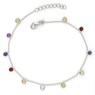 925 Sterling Silver  bracelet rhodium plated with SEMI-PRECIOUS Stones 925 Sterling Silver  bracelet rhodium plated with SEMI-PRECIOUS Stones