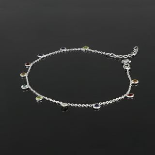 925 Sterling Silver  bracelet rhodium plated with SEMI-PRECIOUS Stones - 