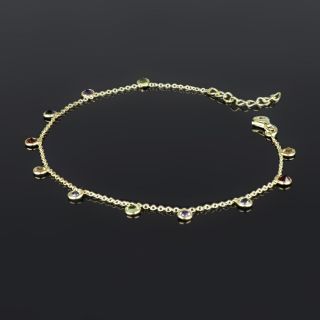 925 Sterling Silver  bracelet gold plated with SEMI-PRECIOUS Stones - 
