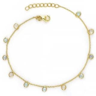 925 Sterling Silver  bracelet gold plated with round Semi-precious stones 925 Sterling Silver  bracelet gold plated with round Semi-precious stones