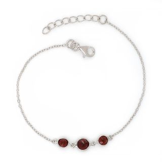 925 Sterling Silver  bracelet rhodium plated with Garnet 925 Sterling Silver  bracelet rhodium plated with Garnet