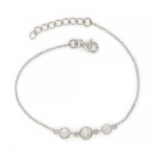 925 Sterling Silver  bracelet rhodium plated with Rainbow Moonstone 925 Sterling Silver  bracelet rhodium plated with Rainbow Moonstone