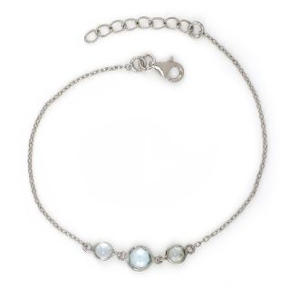 925 Sterling Silver  bracelet rhodium plated with Blue Topaz 925 Sterling Silver  bracelet rhodium plated with Blue Topaz