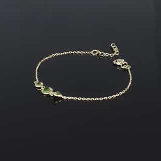 925 Sterling Silver  bracelet gold plated with Peridot - 