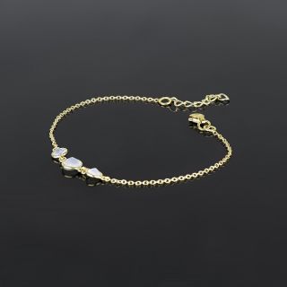 925 Sterling Silver  bracelet gold plated with Moonstone - 
