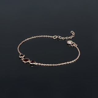 925 Sterling Silver  bracelet rose gold plated with Garnet - 