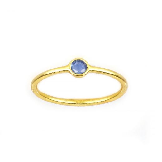 925 Sterling Silver ring gold plated with round Kyanite DA11024-31