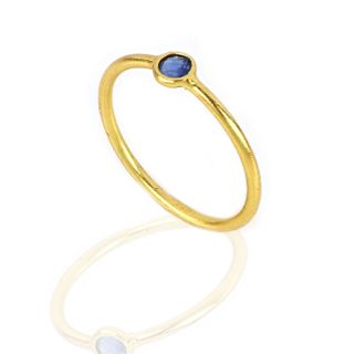 925 Sterling Silver ring gold plated with round Kyanite DA11024-31 - 
