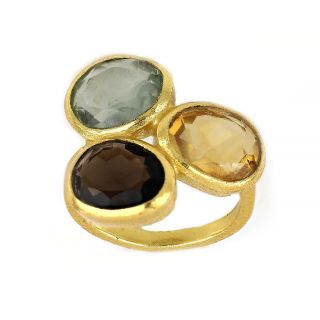925 Sterling Silver ring gold plated with