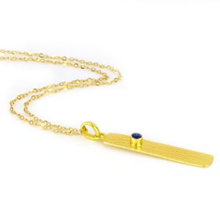 925 Sterling Silver necklace gold plated with round Kyanite - 