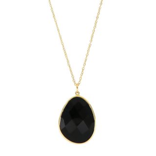 925 Sterling Silver necklace gold plated with Black Onyx 925 Sterling Silver necklace gold plated with Black Onyx
