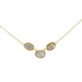 925 Sterling Silver necklace gold plated with three stones of oval Labradorite 925 Sterling Silver necklace gold plated with three stones of oval Labradorite