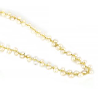 925 Sterling Silver necklace gold plated with fresh water Pearls - 