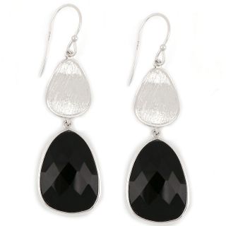 Χειροποίητα ασημένια σκουλαρίκια επιροδιωμένα με μαύρο όνυχα