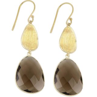 925 Sterling Silver earrings rhodium plated with Smoky 925 Sterling Silver earrings rhodium plated with Smoky