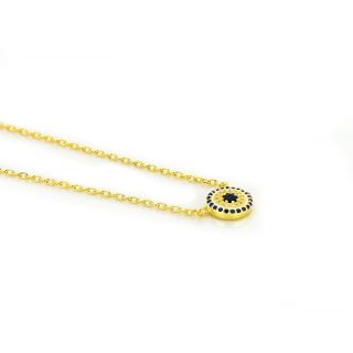 925 Sterling Silver gold plated necklace with an evil eye - 