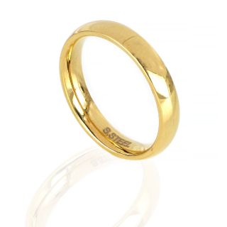 Stainless steel gold plated wedding ring 4mm - 